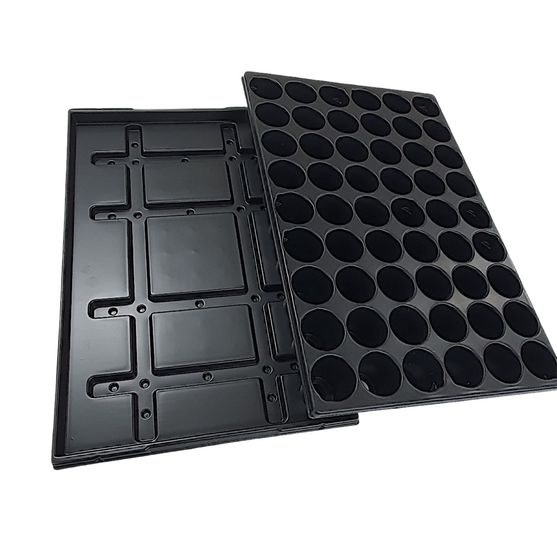 Alpha Thermotec Quickpot Stabile Anzuchtsplatte mit 54 Pflanzlöchern + Untersetzer QP-54R