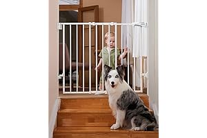 Babelio 26-43" Wrought Iron Baby Gate for Infants, Seniors, and Pets
