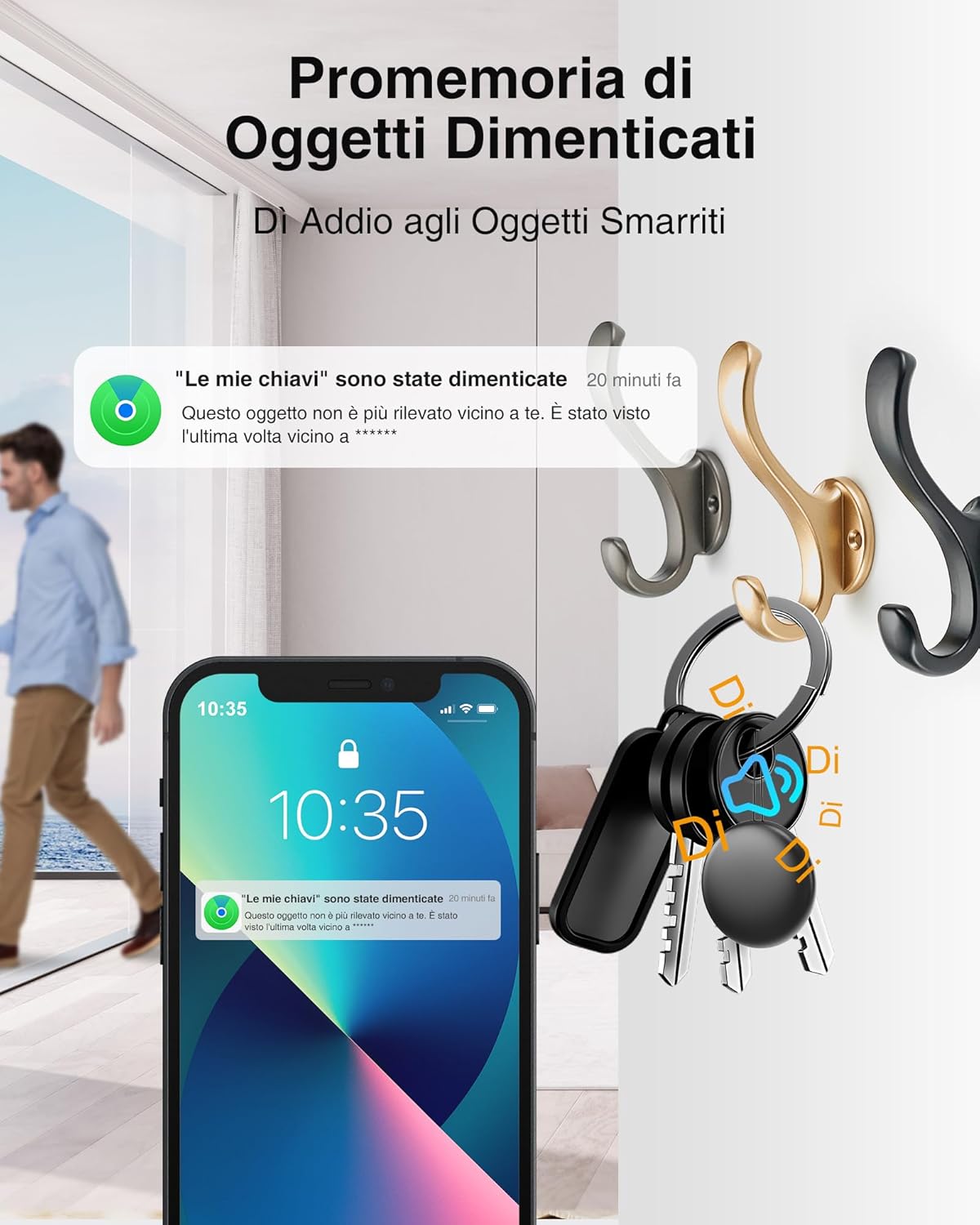 Localizzatore GPS - 2 Pezzi Air Tracker Smart Tag compatibile con Apple Find My (Solo iOS 14.5+), Localizzatori Bluetooth Trova Chiavi, per Valigia/Gatti/Borsa/Bambini/Cani, Batteria Sostituibile - Immagine 4