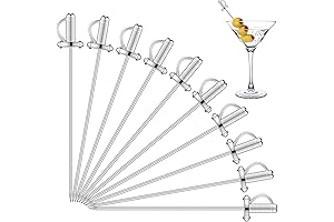 10 Stainless Steel Cocktail Swords - Perfect for Embellishing Your Drinks