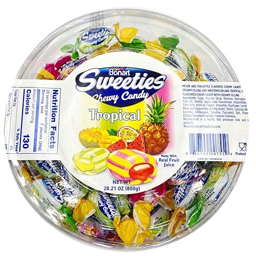 Bonart Tropical FRUIT CHEWY CANDY Sweeties DAMLA 800GR Halal, 28.21 ounces