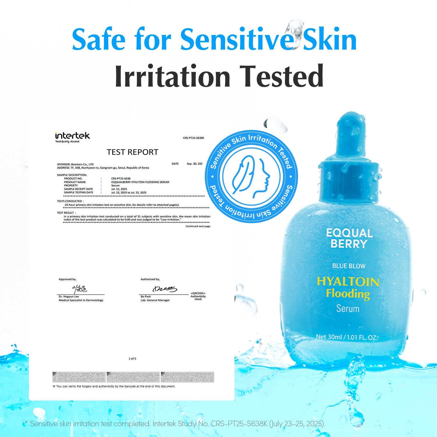 EQQUALBERRY Hyaltoin Flooding Smoothie Serum | 5% Hyaluronic Acid Serum for Face & Redness Relief | Deep Hydrating Cooling Care with 5 Ceramides & Ectoin | Korean Skincare (1.01oz / 30ml)