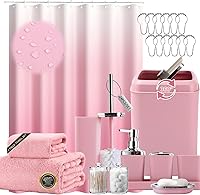 Vista 24 de Juego de accesorios de baño negro, juego de 9 piezas con cubo de basura, bandeja, dispensador de jabón, soporte para cepillo de dientes, taza