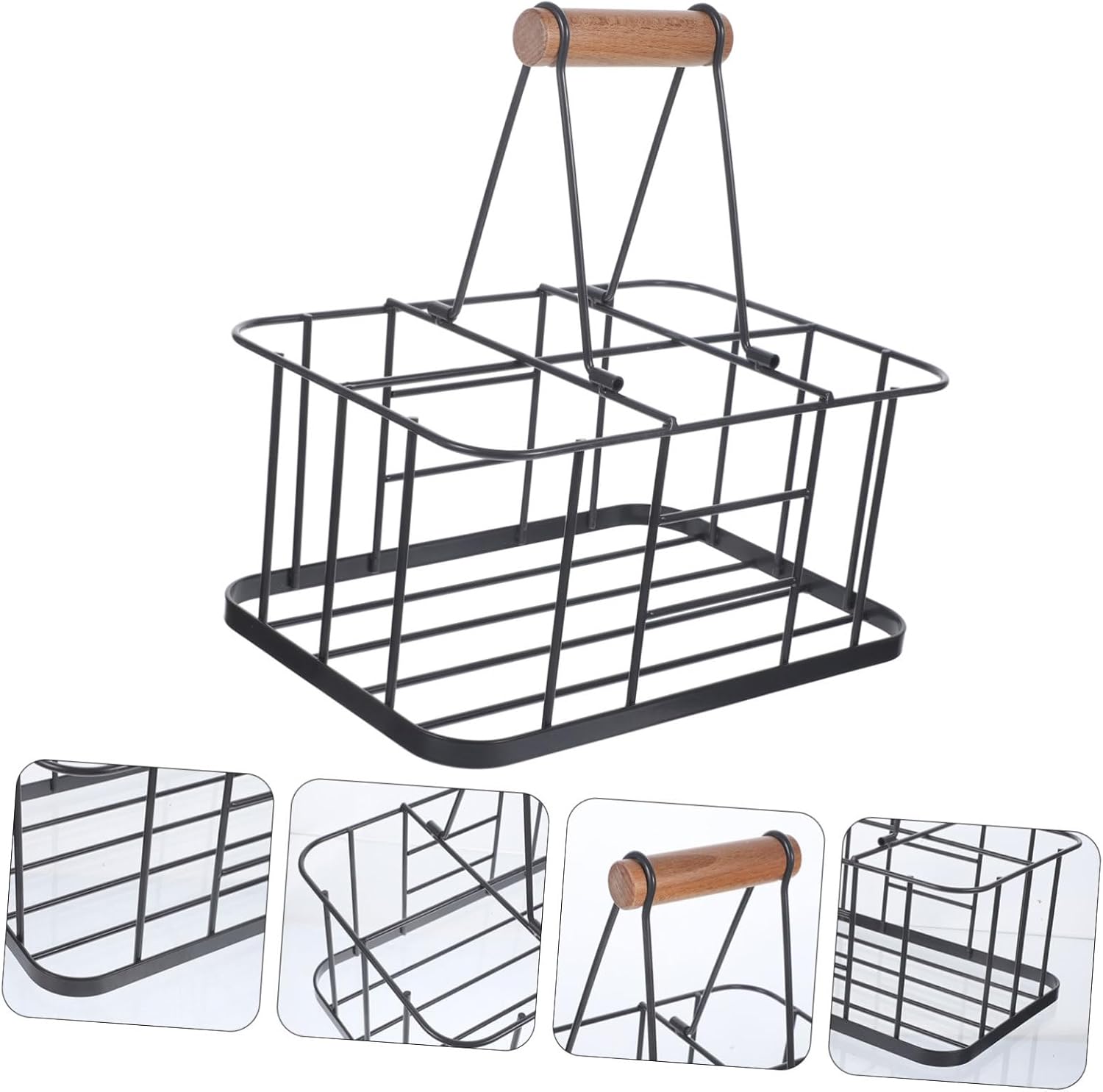 1pc Portable Iron Beer Bottle Holder for Home Bar Convenient Drink Rack Organizer for Wine Milk and Beverages