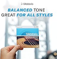 Vista 4 de Cuerdas para guitarra acústica de bronce fosforado D'Addario, blanco negro rojo azul