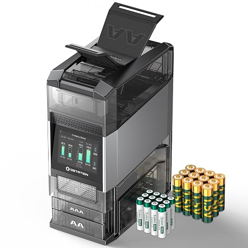 Ostation 2 Pro AA AAA Charging Station w/ 24 Batteries