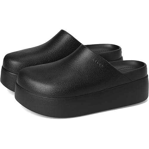 Crocs, Womens, Dylan Platform Clog, Mule Platform Shoes, Black, 6, M
