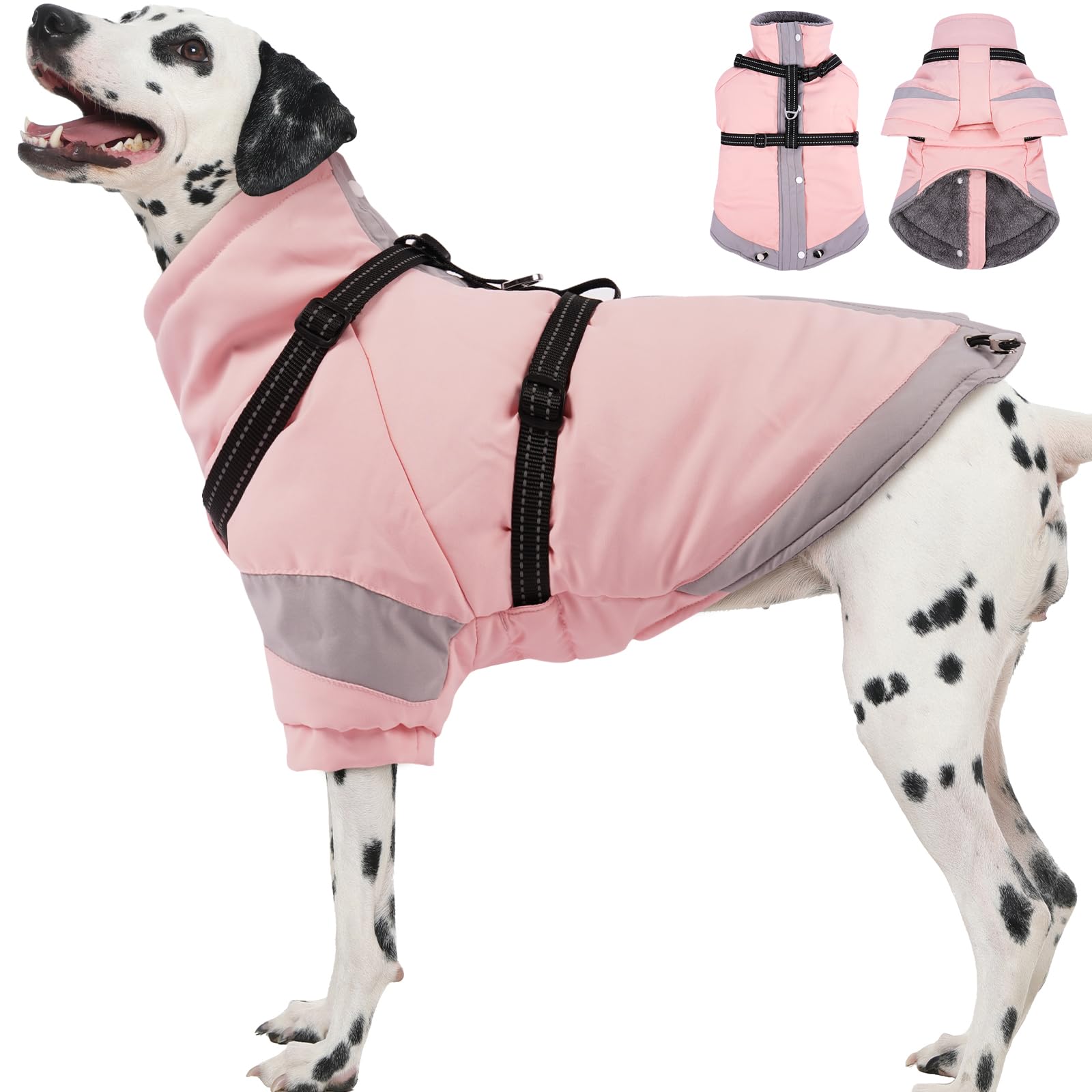 Manteau d'hiver XL pour chiens imperméable et chaud à col roulé protecteur
