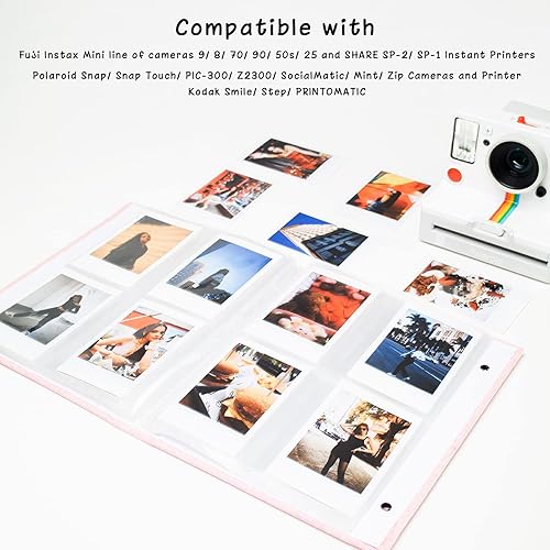 Miniatura 5 de Mini álbum de fotos para Fujifilm Instax Mini Polaroid Snap, paquete de 2 libros de fotos de lino de 2 x 3 pulgadas, cada álbum pequeño tiene