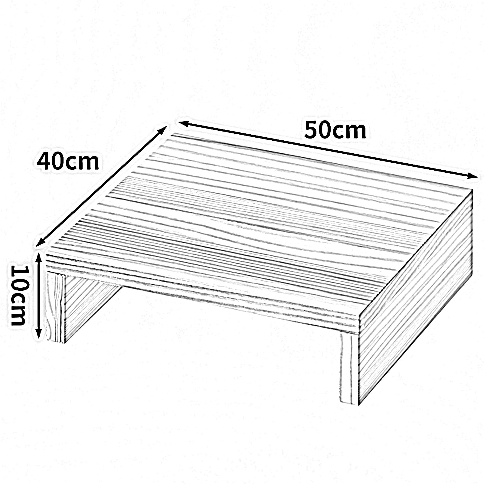 WIGING Magazzino Supermercato Scaffali da Pavimento, Legno Resistente All'umidità Pallet da Pavimento, Rialzo di 6cm/10cm Vassoio di Base per Cucine per Garage Cucine Negozi(50x40x10cm)