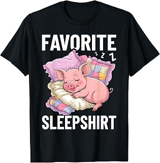 Favorite Sleep, Napping Pig, Piglet & Piggy Pajama T-Shirt