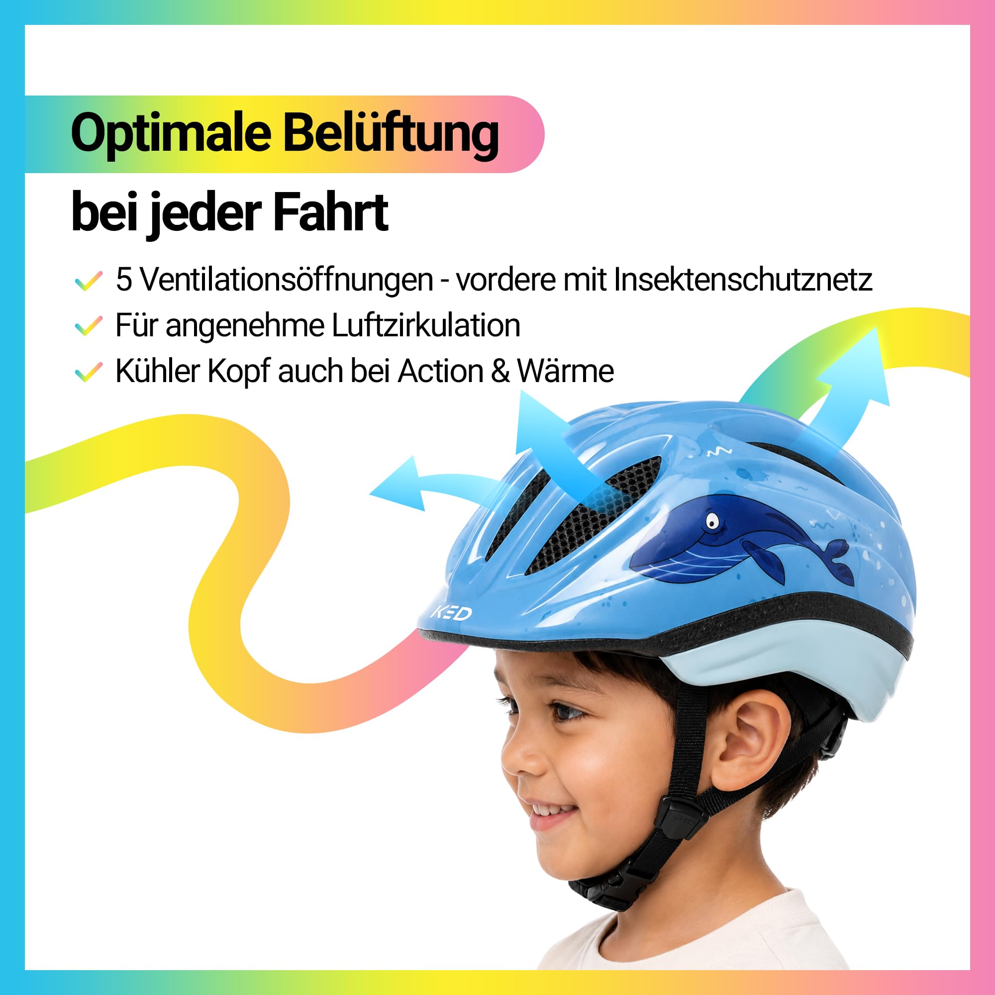 KED Meggy II Trend Fahrradhelm Für Kinder – Made In Germany, LED Rücklicht, MaxShell Technologie Und Präzise Größenverstellung