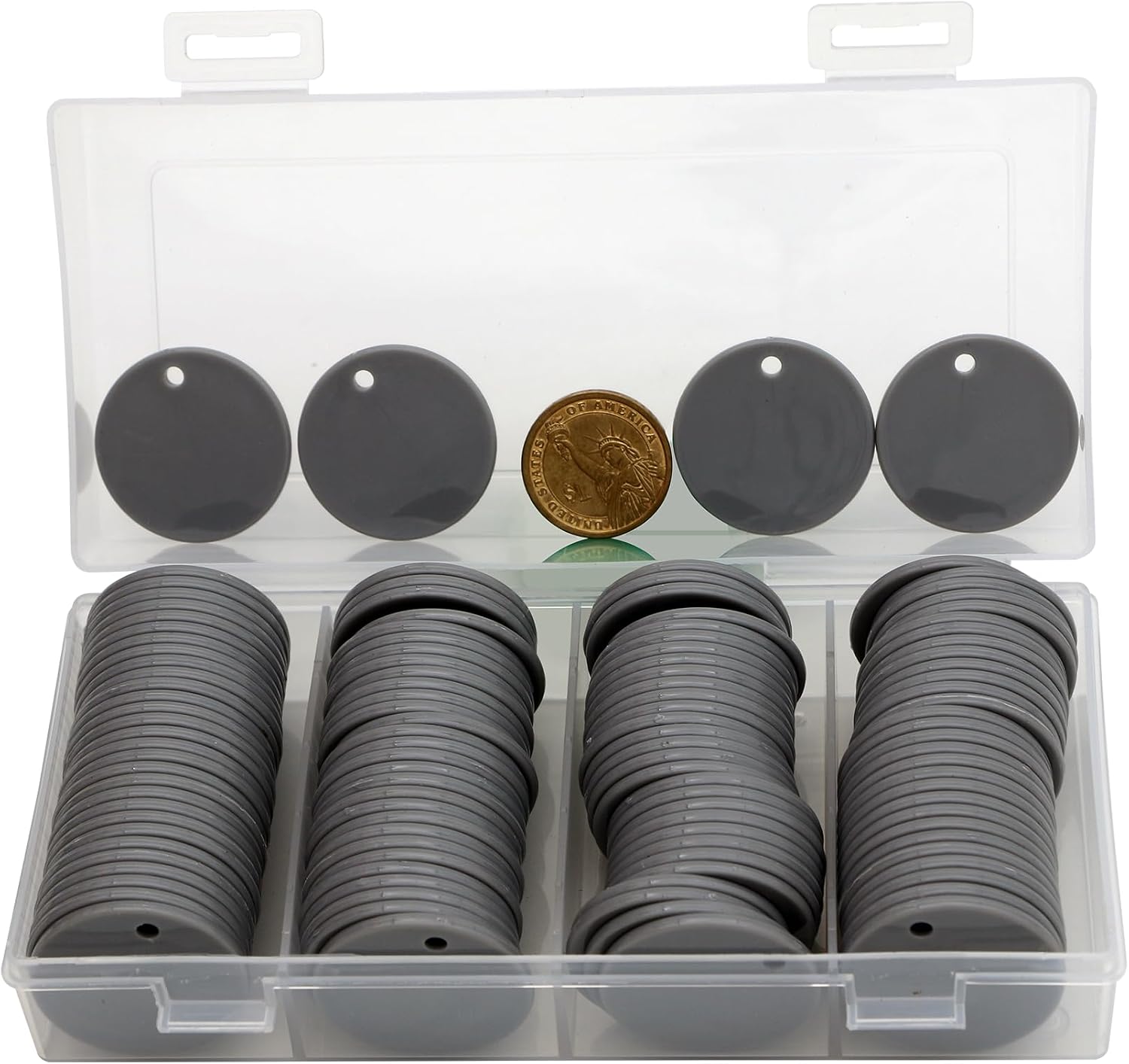 35MM with Holes, 120 Pieces per Box of Plastic Poker Chips - Perfect for Bar Activities, Teaching Games, and Customizable Accessories with Text.