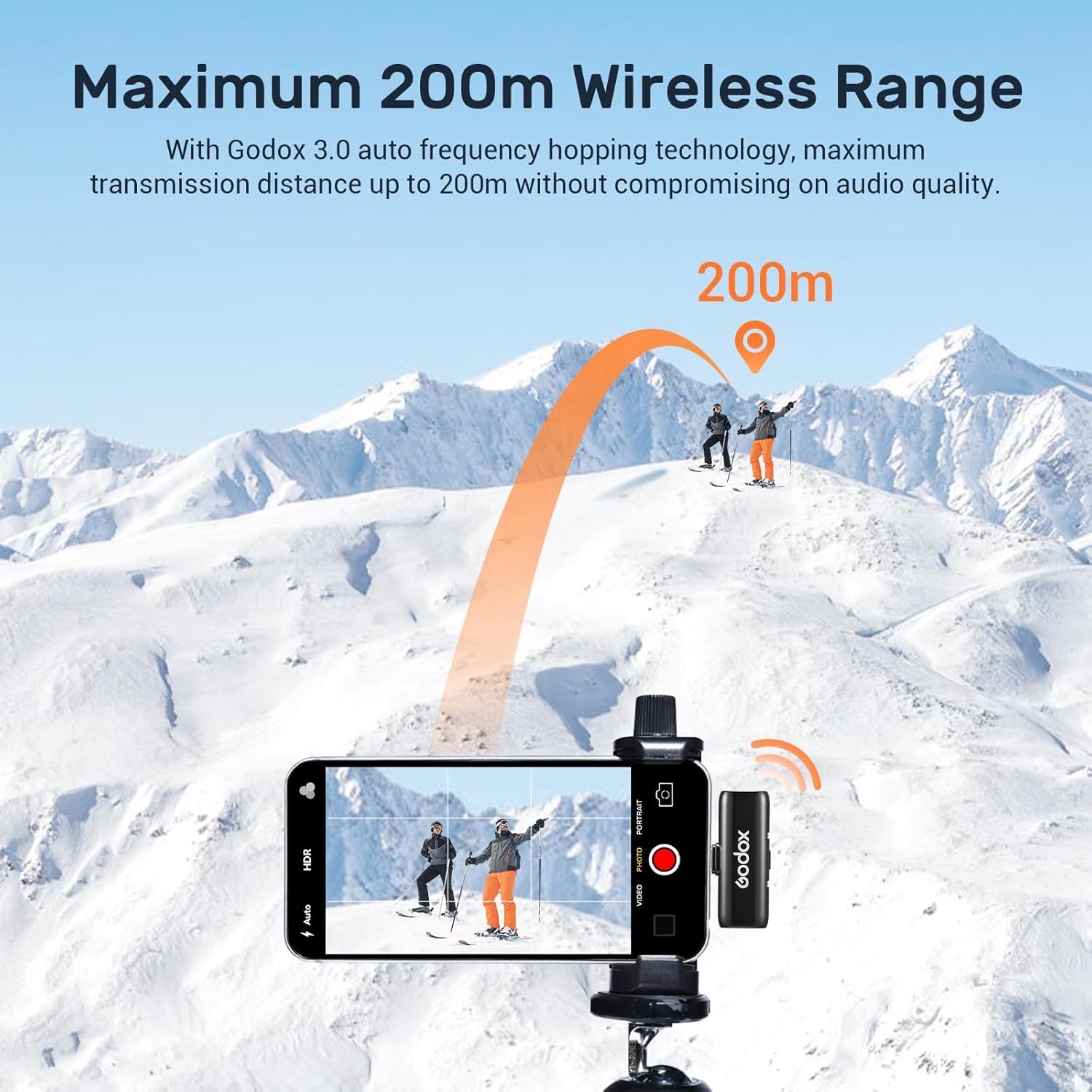 GODOX WES2 Kit2 Wireless Microphone for Camera/PC/Android/iPhone, 2.4GHz Noise Cancelling Lavalier Mic,MFi Certified,656ft Transmission, Wireless Lapel Microphones for Vlogs Interviews Live