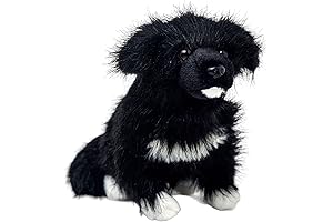 Bundy Newfoundland Dog Plush: Lifelike Black and White Stuffed Animal