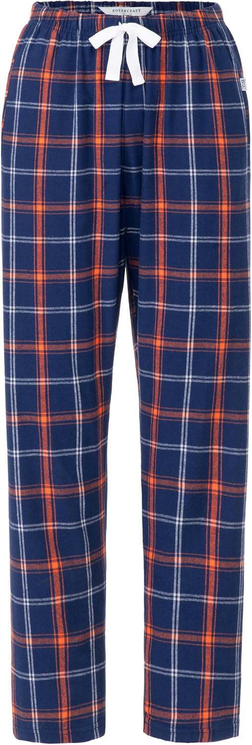 boxercraft Haley Flannel Pants for Women, 100% Cotton Flannel Pants with Side Pockets and Adjustable Drawstring