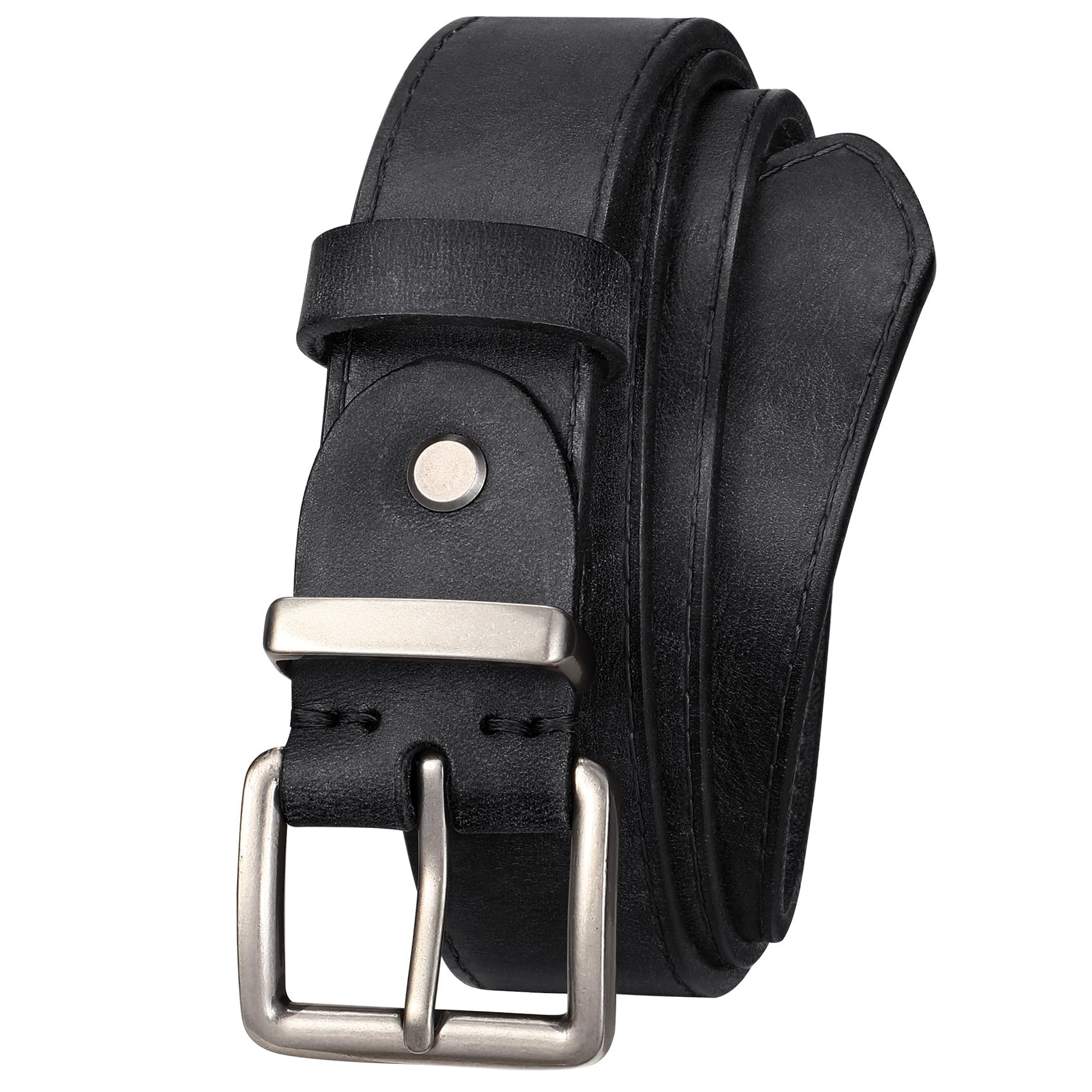 Full Grain Leather Belt with Matte Buckle
