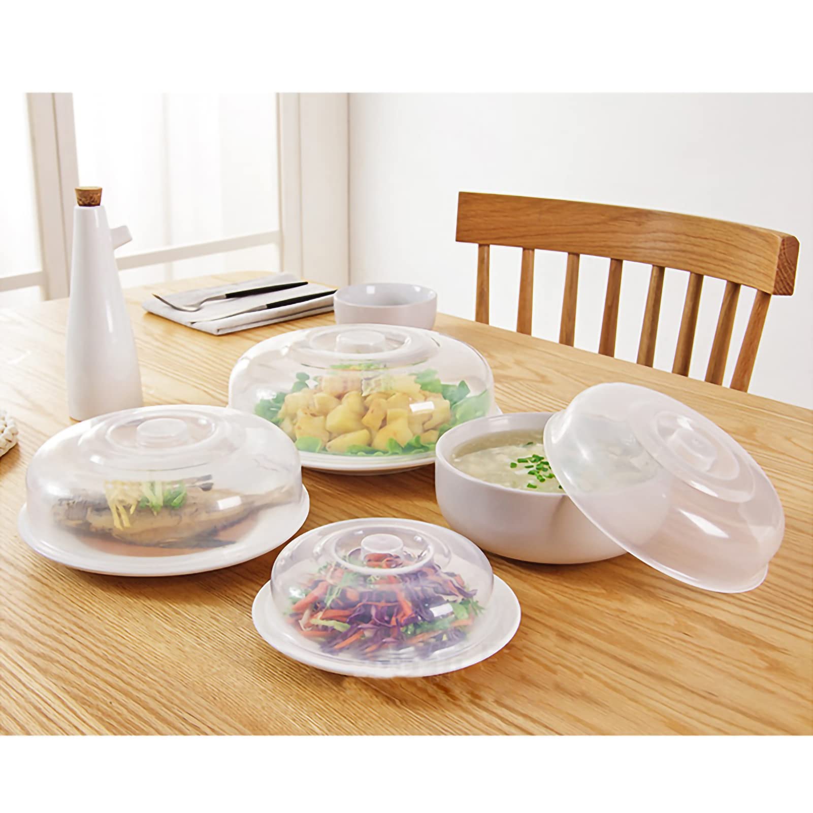 Couverture Micro-ondes Transparence Matériau PP Protection des Aliments Grab Design Safe Healthy Microwave Splatter Cover (très grand 23cm)