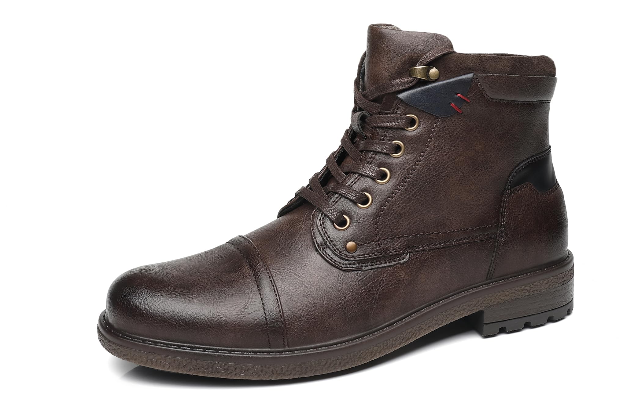 KNBR Herren Schnürstiefel Klassische Stiefeletten Biker Boots Stil Motorrad Stiefel Freizeitschuhe