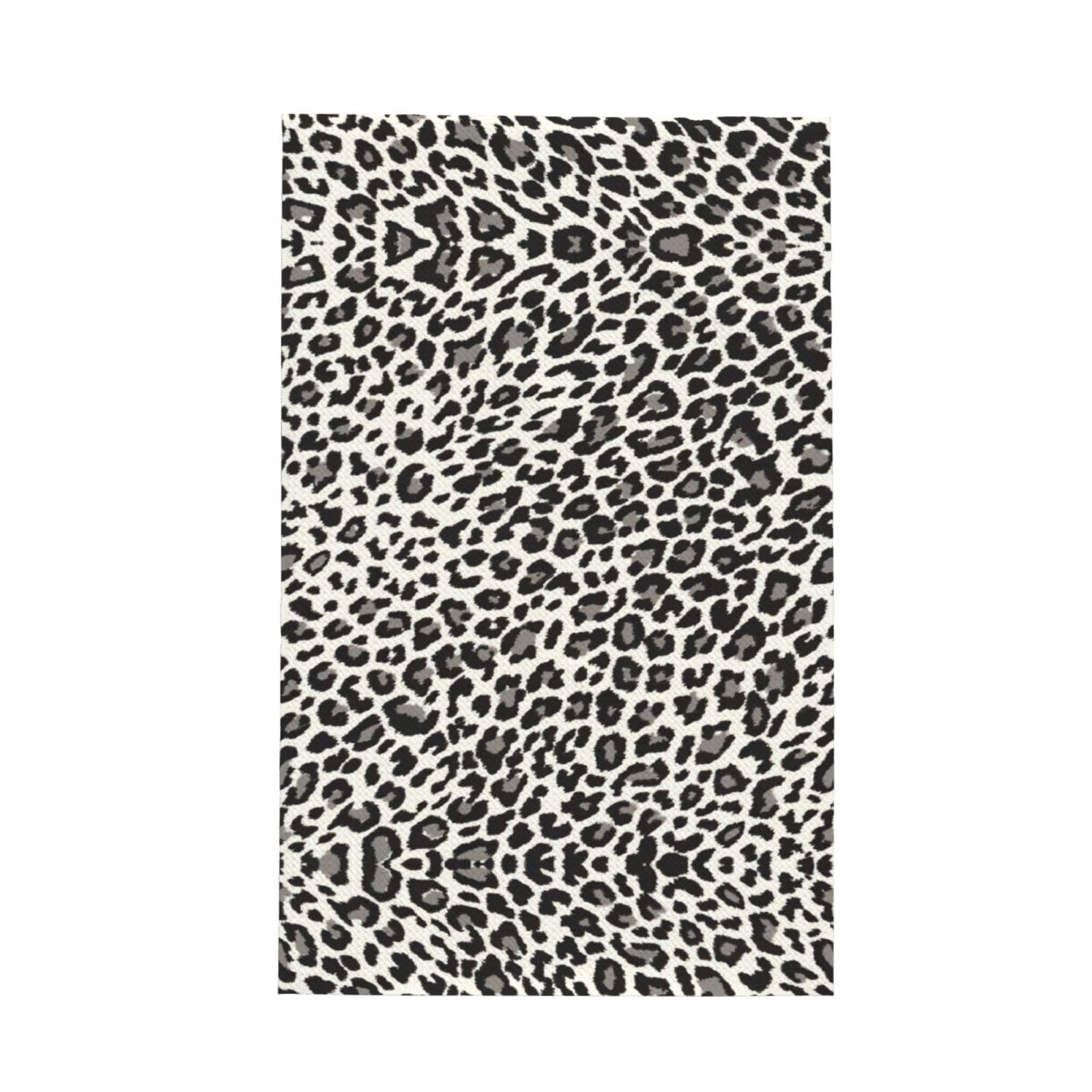 Xxahnbm Black Leopard Print Print Waffle Kitchen Towel,Absorbent Hand Towel