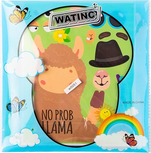 Miniatura 6 de WATINC 36 calcomanías para hacer tus propias calcomanías de cactus de llama, haz una cara de animales, tarjetas de arte de bricolaje, buen regalo