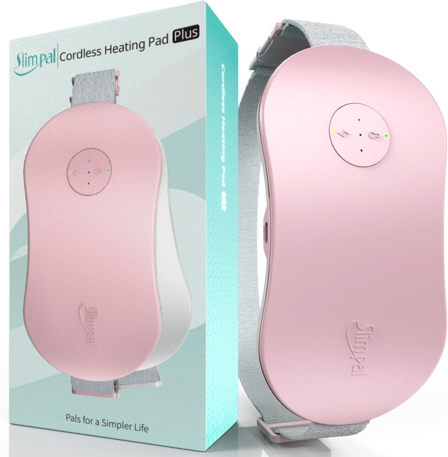 Slimpal Heating Pad for Period Cramps, Portable Cordless Electric Heating Pad for Menstrual Pain Relief, Stocking Stuffers, Rechargeable Wearable Heat Pad for Her Women Girl Wife, Pink