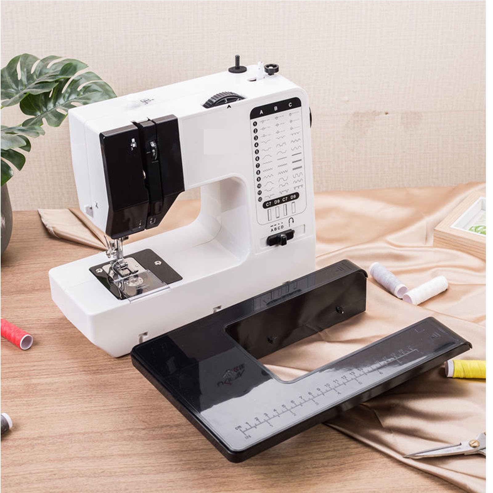 Macchina Da Cucire Industriale Per Impieghi Gravosi, Macchina Da Cucire Portatile Con 38 Punti Integrati, Piano Di Lavoro Estensibile E Luce Notturna A Led, Macchina Da Cucire Multifunzionale Per