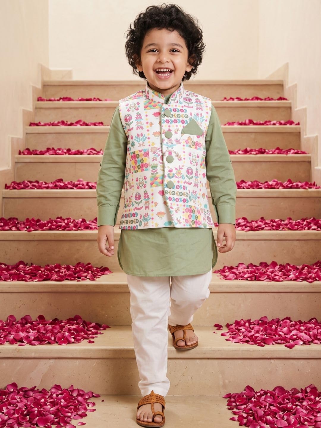 AJ DEZINES Kids Indian Ethnic Wear Kurta Set For Boys|Boys Indian Outfit|Traditional Festive Wear|Kids Nehru Jacket Set