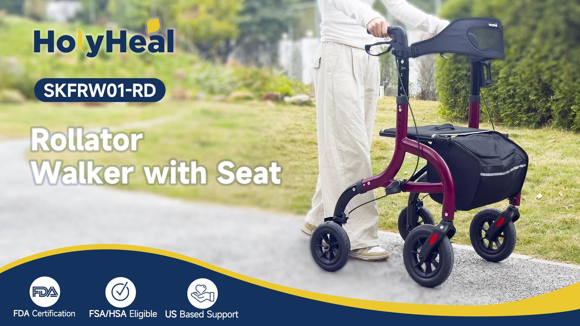 Amazon.com: HolyHeal W5 Walkers for Seniors, Rollator Walker with