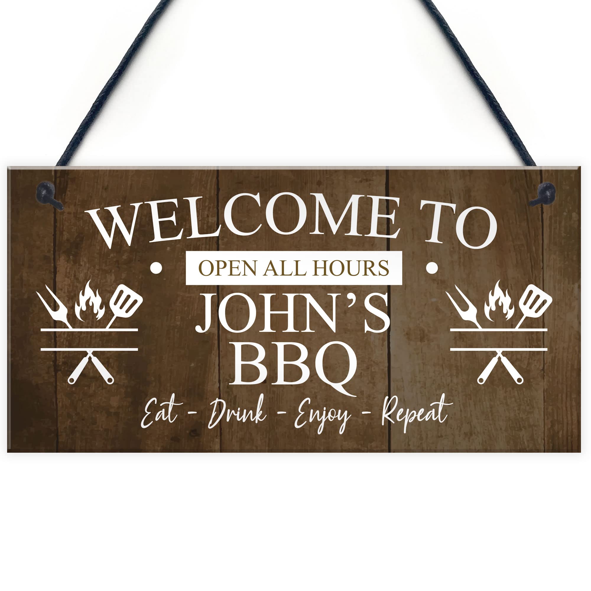 Red Ocean BBQ Signs For Outside Personalised Vintage Shed Man Cave Garden Sign Gift For Him