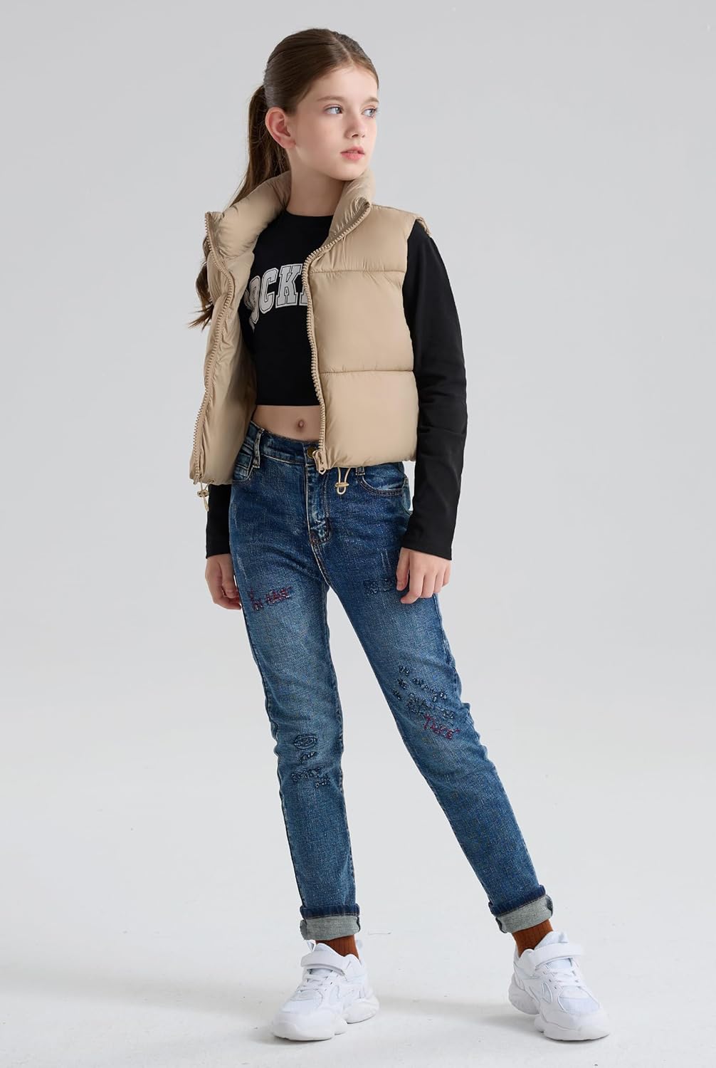 SOLOCOTE Girls Puffy Vest Coat Water-Resistant Warm Winter Sleeveless Kids Jacket for 4-14 Years - Image 4