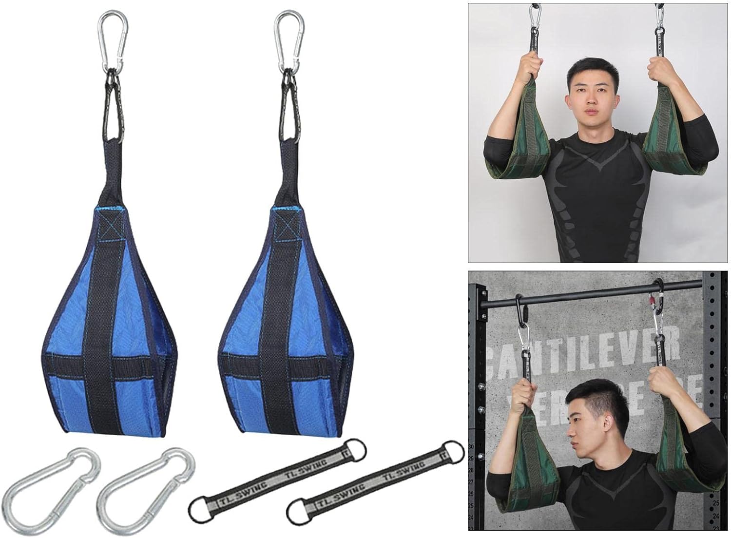 Heavy Duty Ab Straps for Pullup Bar - Core Strength Arm Strap for Men and Women, 400kg Load Capacity, Gym Abdominal Sling Straps for Ab Muscle Building - Blue