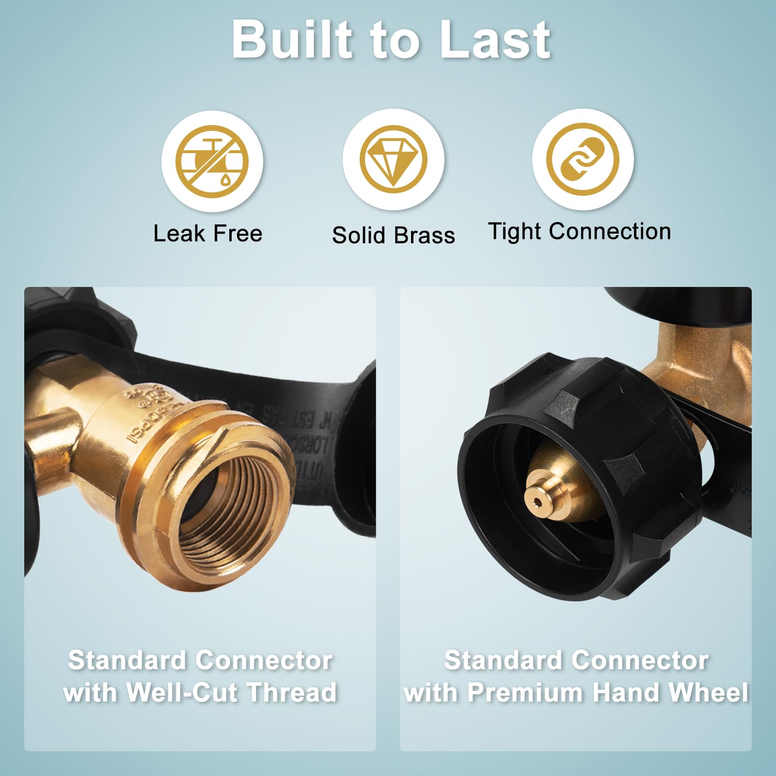 SHINESTAR Upgraded Propane Tank Gauge for 5-20 lb Propane Tank with QCC1 Connection, Accurate Gas Level Indicator, Perfect for BBQ and RV Camper, Easy to Install, 100% Solid Brass (2-Pack) - 5