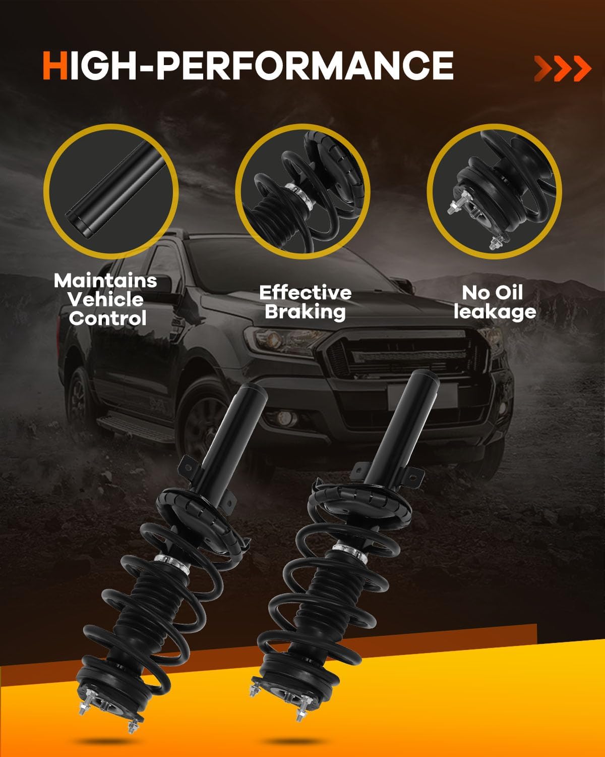 Spring Strut Assembly,OCPTY Complete Struts Shocks Fit for 2010 2011 2012 2013 for Ford Transit Connect 172479 Replace Strut Front Pair