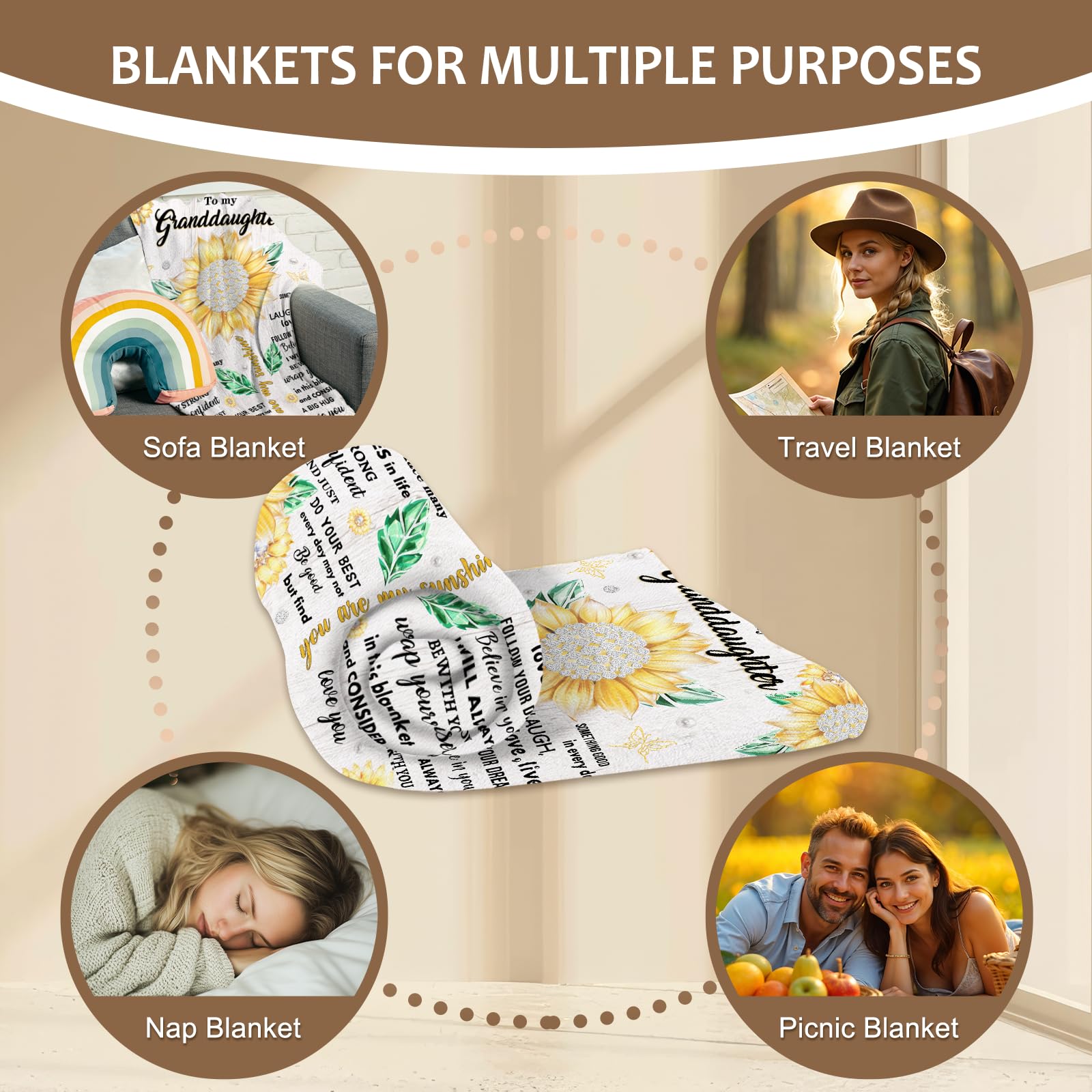 Quilazy Coperta Flanella Per Nipote – Regalo Da Nonna Con Frase Speciale, 127x152 Cm, Morbida E Calda
