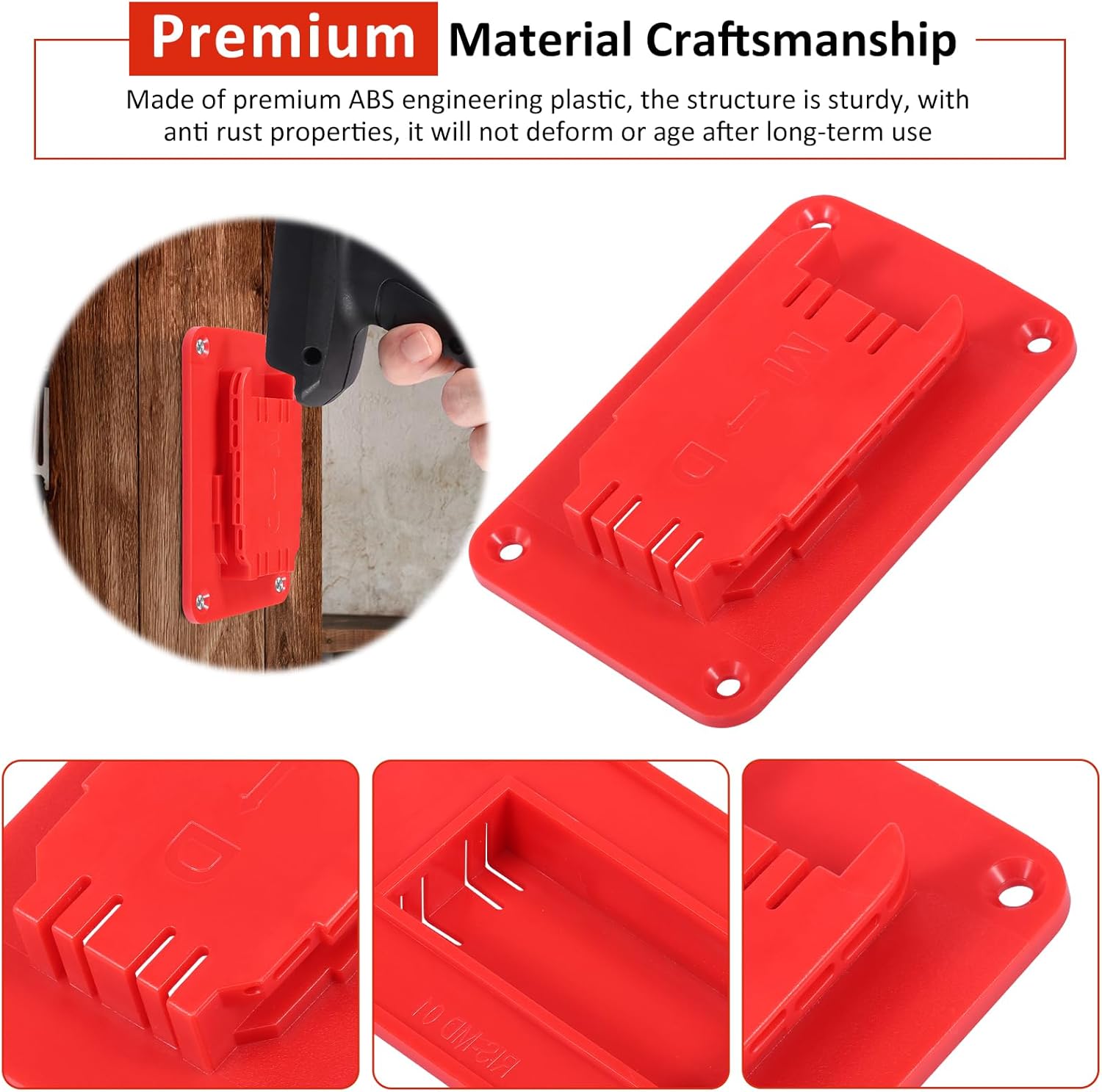 20Pack Tool Holder for M18 or for DW12V/20V Wall Mount and 20Pack Battery Holder for DW 20v 60v Drill Holder Include or Exclude Battery Dock (with Screw No Battery) for Workshop Construction Site