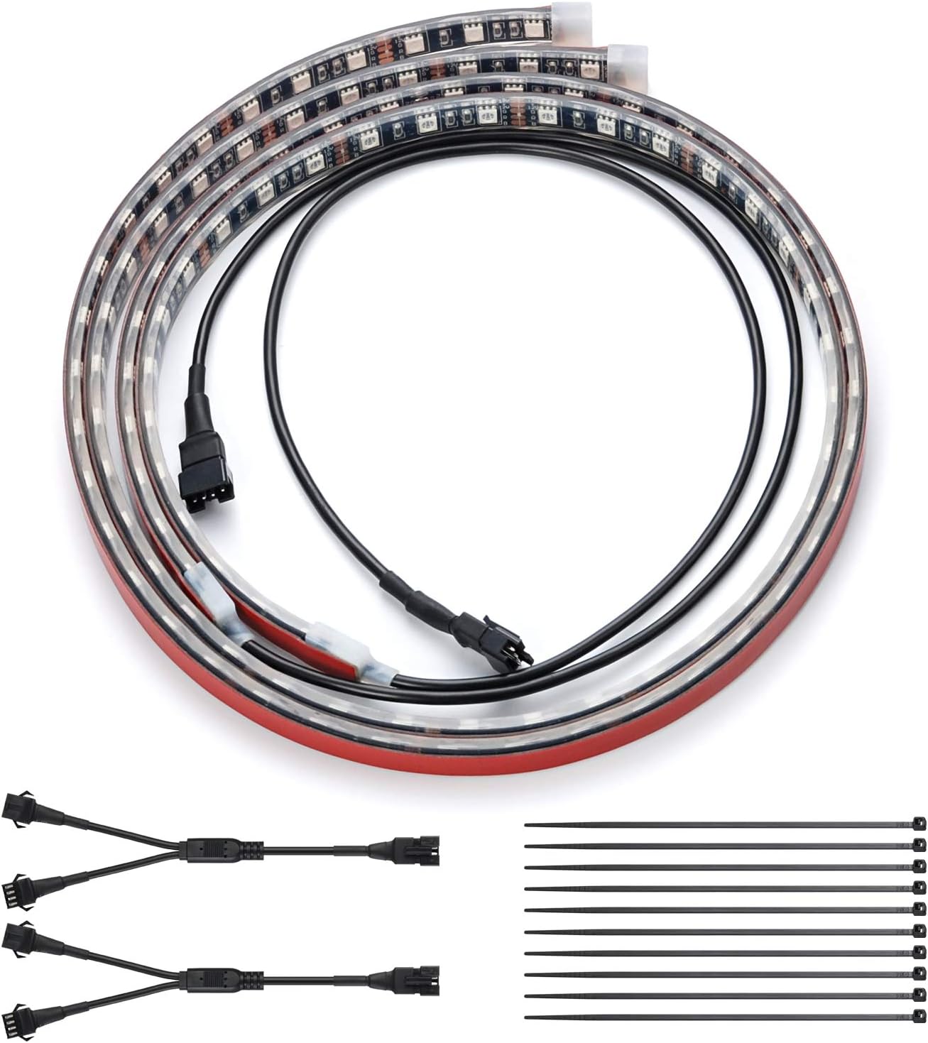 DITRIO 2pcs 3-Feet Underglow RGB Neon LED Light Strips DC 12V for Motorcycles Trikes Trailers Golf Carts ATVs UTVs (Only for InfiColors Series)