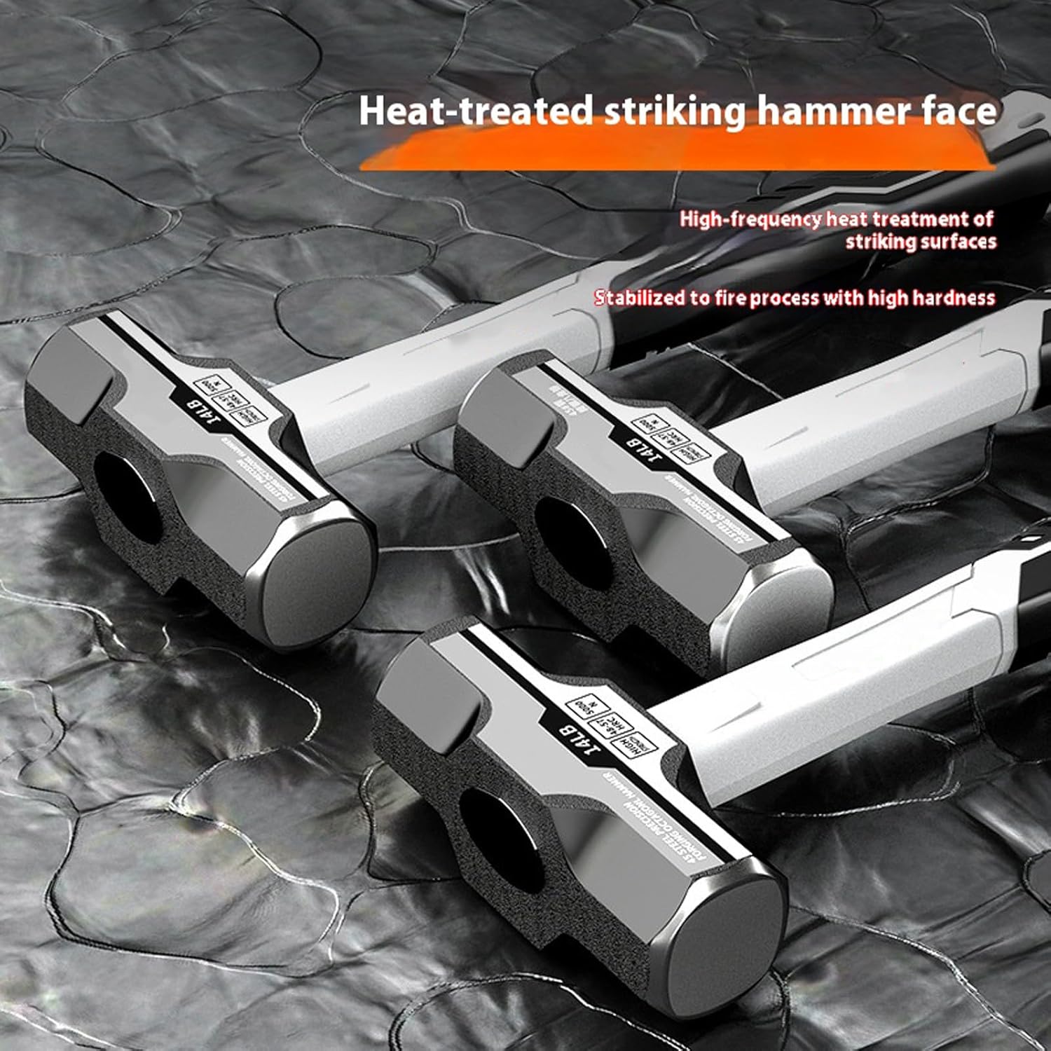 High Carbon Steel Demolition Sledge Hammer with Ergonomic Antislip Handle Suitable for Heavy Construction Carpentry Work Antislip Sledge Hammer for Wall Breaking