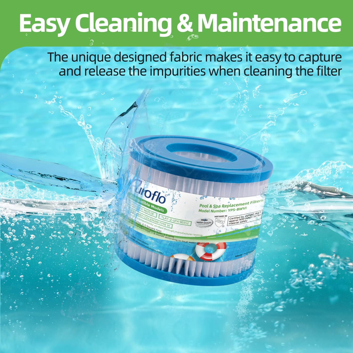 Buy PUROFLO Type VI SPA Filters for Hot Tubs VI, Coleman Spa Filter