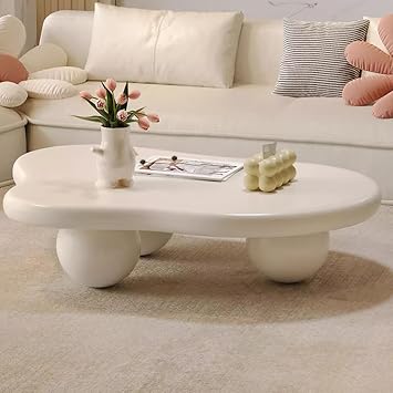 Cloud Coffee Table, 48.42in x 4.72in x 34.25in, White