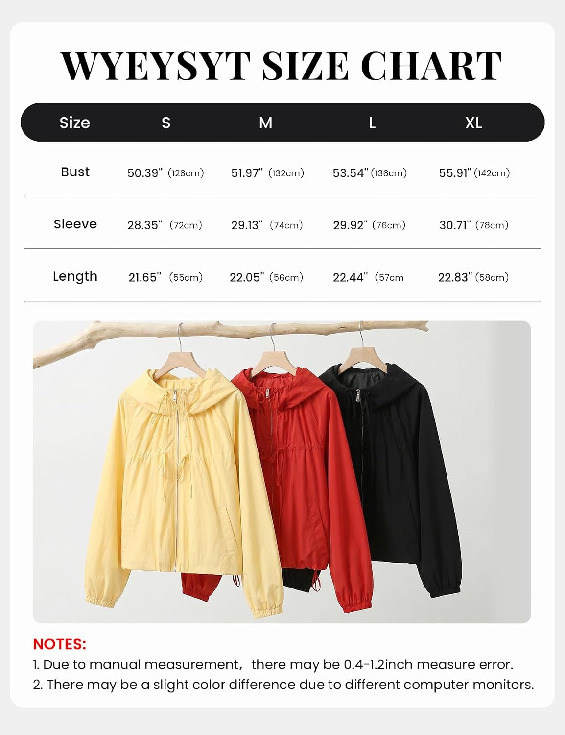 Wyeysyt Women Windbreaker Jacket Lightweight Gathered Hooded Jacket