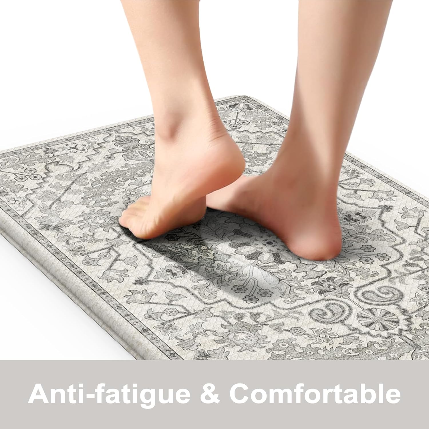 KIMDOE Kitchen Mats 2PCS and Cushioned Anti Fatigue Kitchen Mats 2PCS Non-Skid Waterproof Kitchen Runner Rug for Kitchen Decor,Floors,Office,Laundry