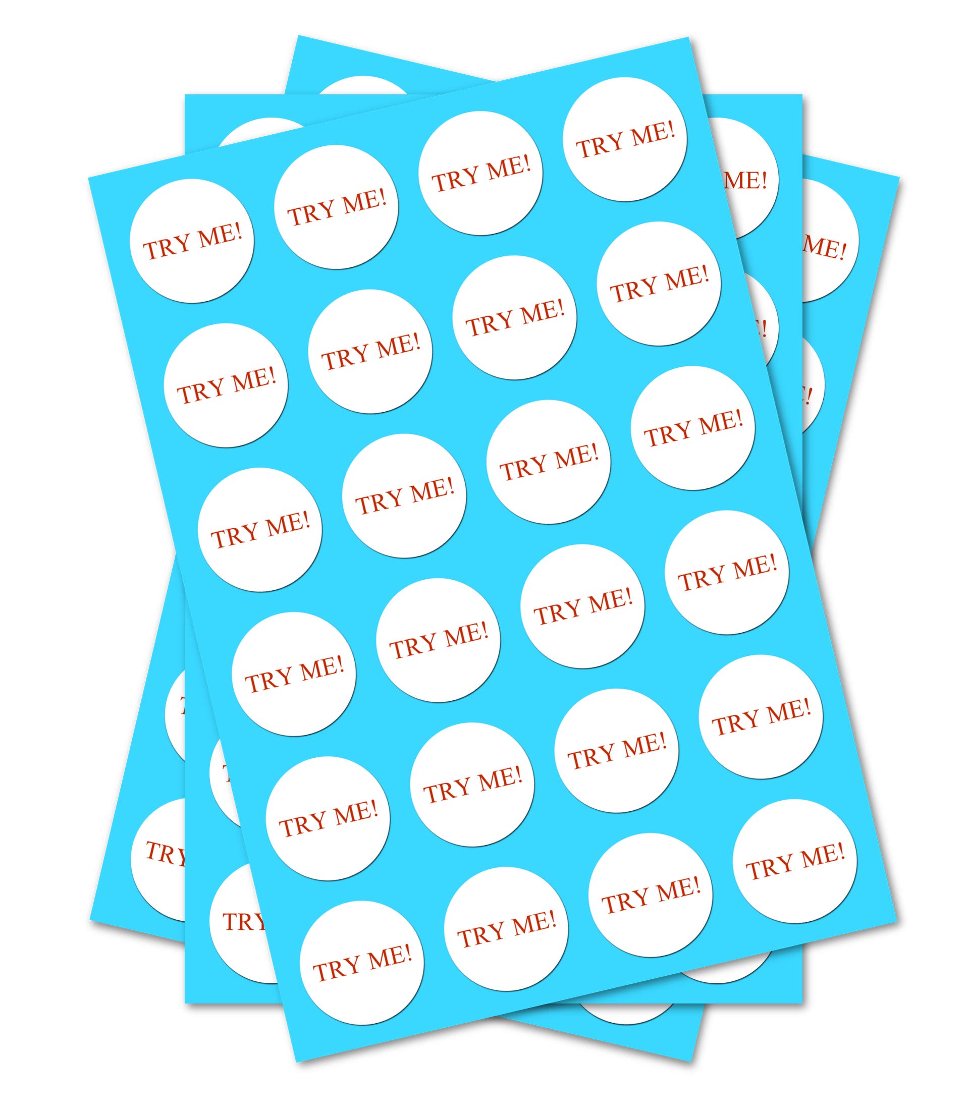 Party_decor Try Me - Retail Stickers - Circle 25Mm (1 Inch) Set Of 20 - For Shopping Tester Products