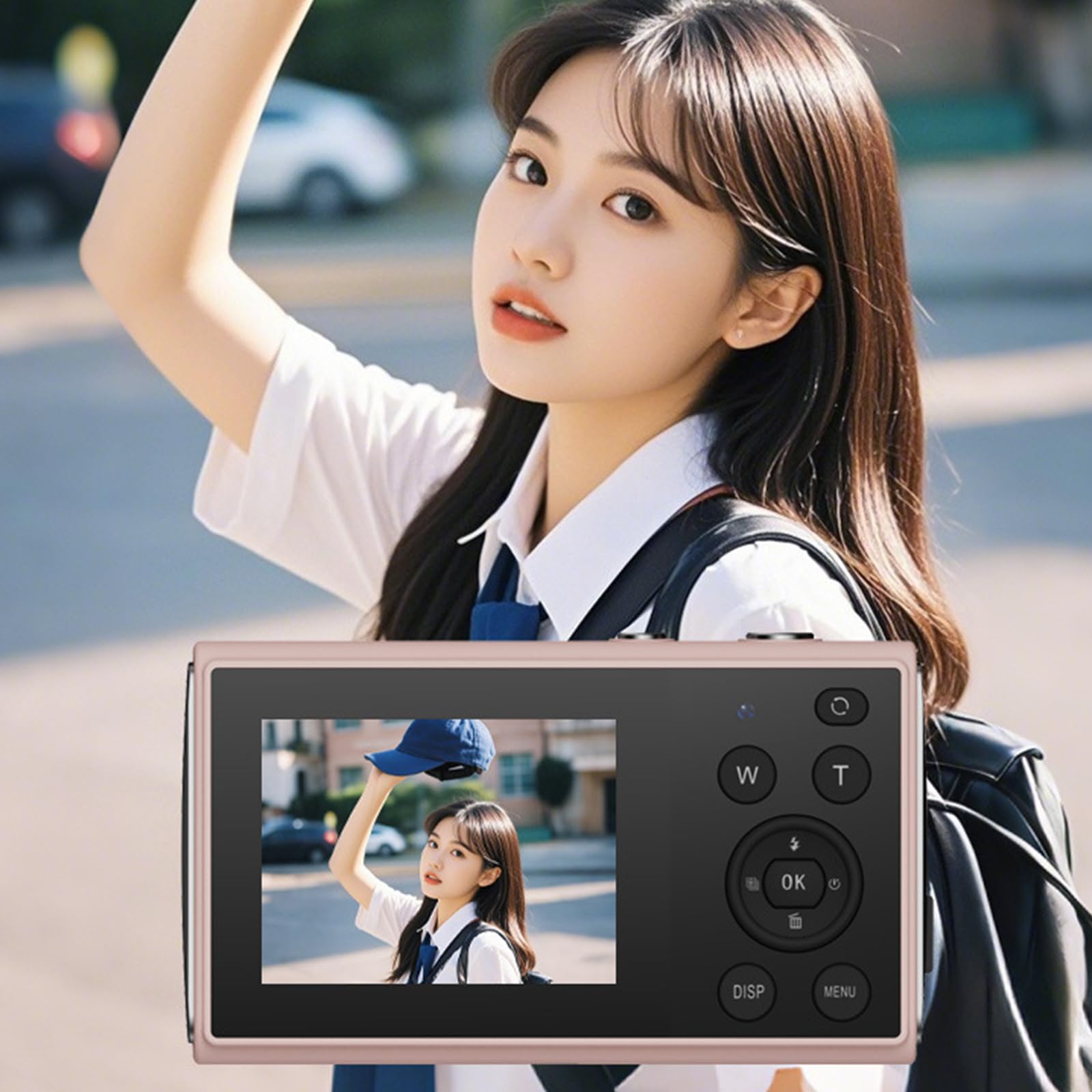 Fotocamera Digitale A Doppio Schermo 4K Da 80 Modalità Ripresa Multipla Durata Prolungata Della Batteria Per Studenti Adolescenti Fotocamera Digitale Per Adolescenti Principianti
