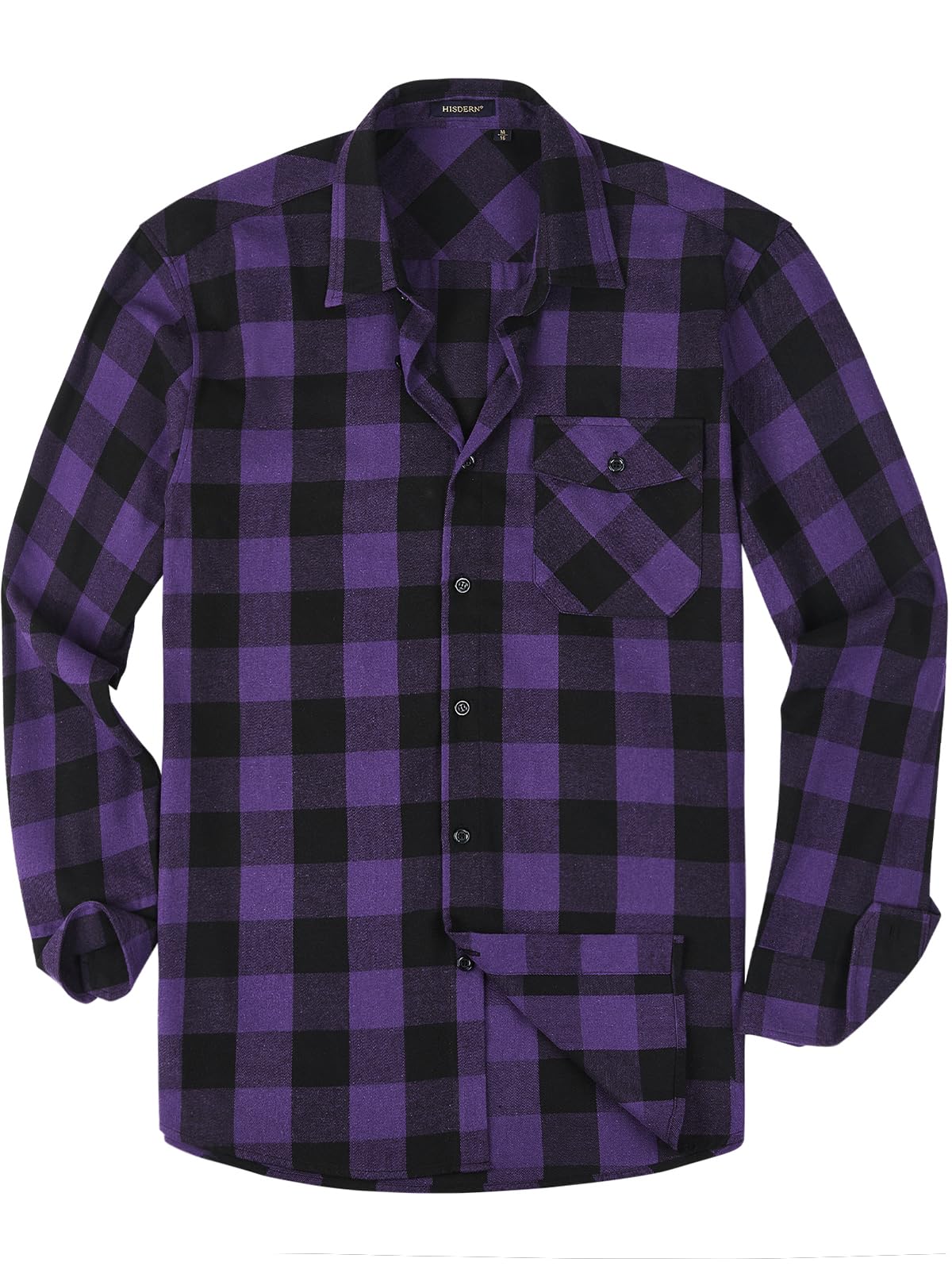 HISDERN 355 Flannel Shirt for Men Casual Mens Flannel Shirts Long Sleeve Plaid Button Down Shirt Regular Fit Fall Winter