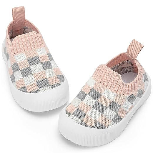 BACSAC Baby Toddler Unisex Infant Shoes Boys Girls Beige Mesh Breathable Non-Slip Soles 6-36 Months