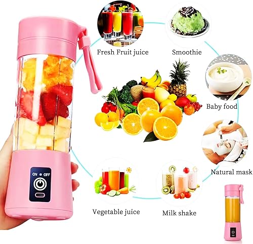 Miniatura 3 de Licuadora portátil, licuadora personal portátil, licuadora portátil USB para batidos con 6 cuchillas ultra afiladas, licuadoras portátiles para