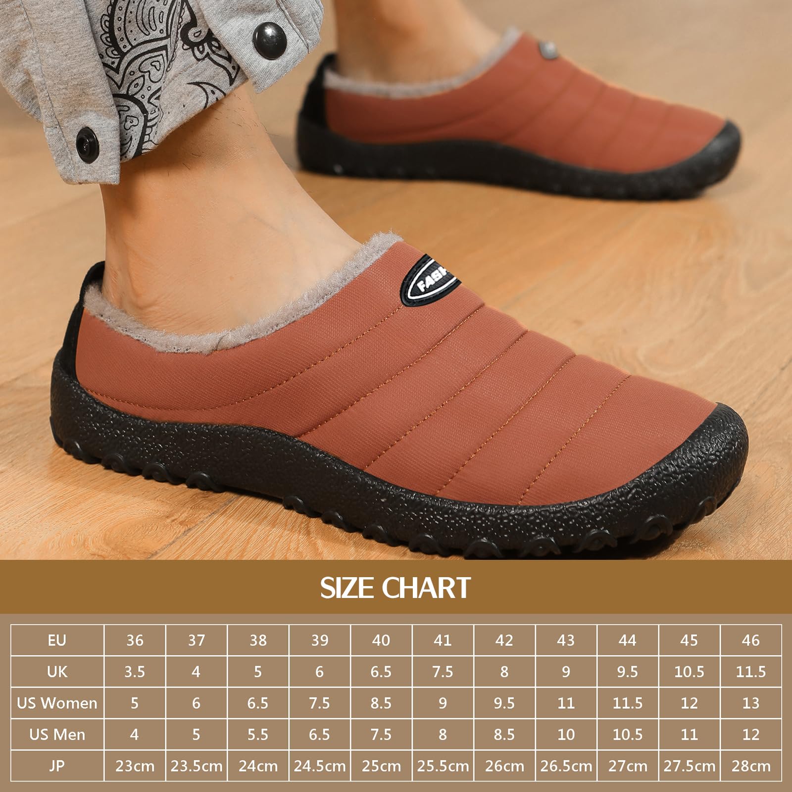 Rojeam Invierno Zapatillas de Casa para Hombre Mujer Pantuflas Antideslizantes Cálidas y Cómodas Zapatillas de Estar por Casa