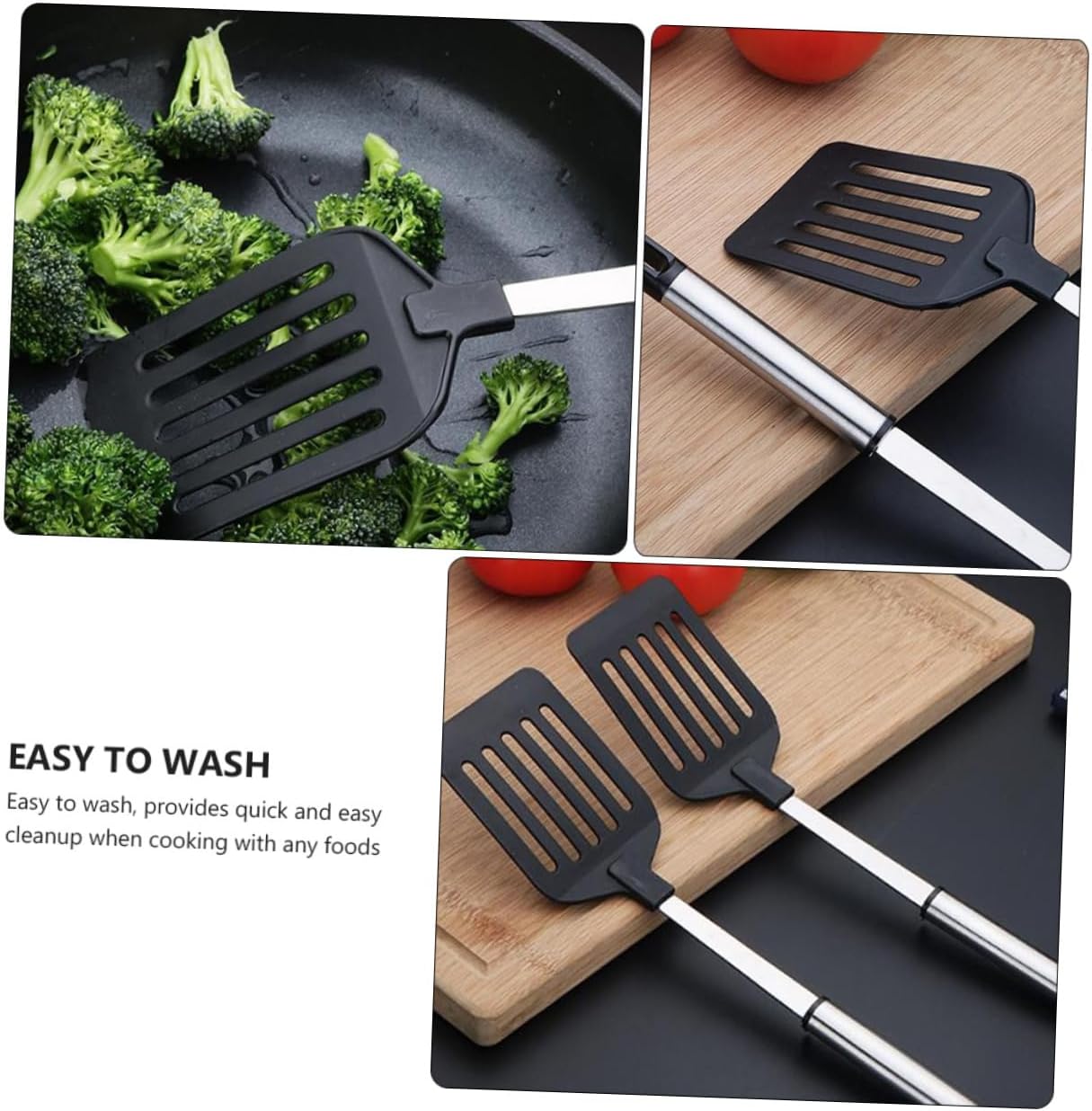 2 Pcs Stainless Steel Spatulas, Non-Stick Safe Kitchen Cooking Tools