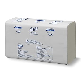 Scott Multifold Paper Towels (M Fold), 10 Packs, 150 Pulls/Pack, Recycled Fiber (Total 1,500 Sheets) (60053)